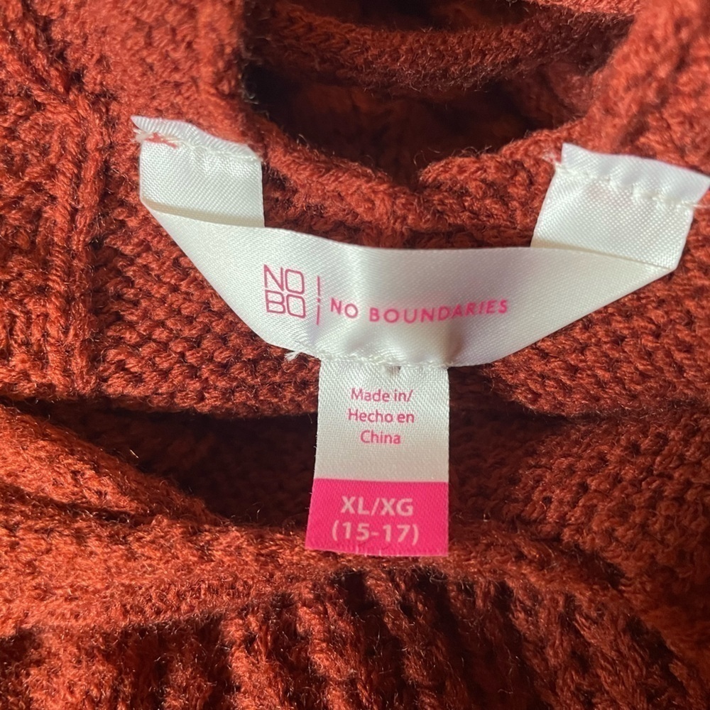 No Boundaries cable knit sweater with lattice back - Picture 4 of 9